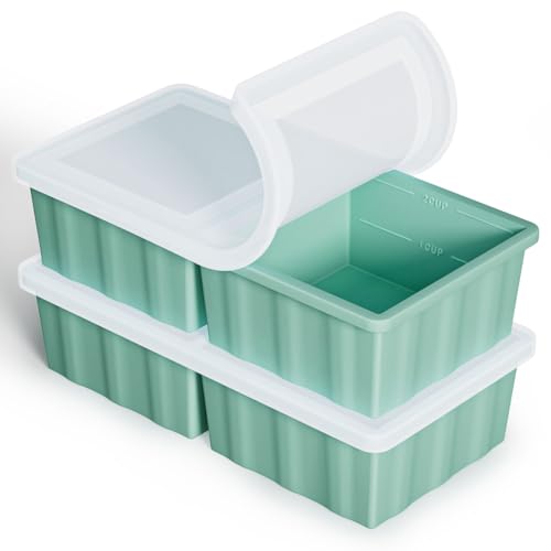 Eco-Friendly Silicone Freezer Tray for Soup Ice Cubes: 2-Cup Freezing Tray for Daily Use