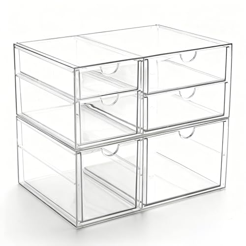 Eco-Friendly Prsildan Acrylic Drawer Makeup Organizer with 6 Kit