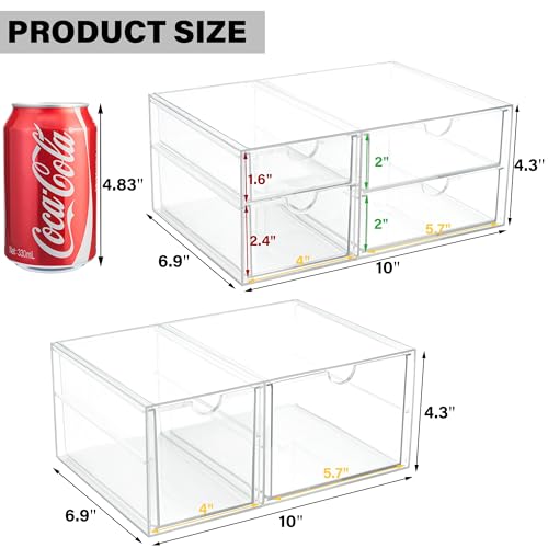 Eco-Friendly Prsildan Acrylic Drawer Makeup Organizer with 6 Kit