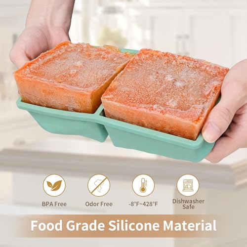 Eco-Friendly Silicone Freezer Tray for Soup Ice Cubes: 2-Cup Freezing Tray for Daily Use