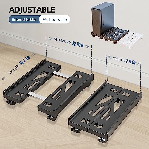Eco-Friendly Adjustable Mobile CPU Stand, Ventilated Computer Tower Stand with Set